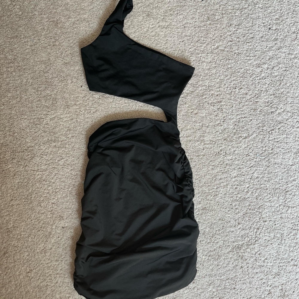 SHEIN Charcoal One-Shoulder Dress